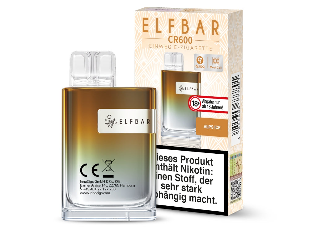 Elfbar - CR600 Einweg E-Zigarette - Alps Ice