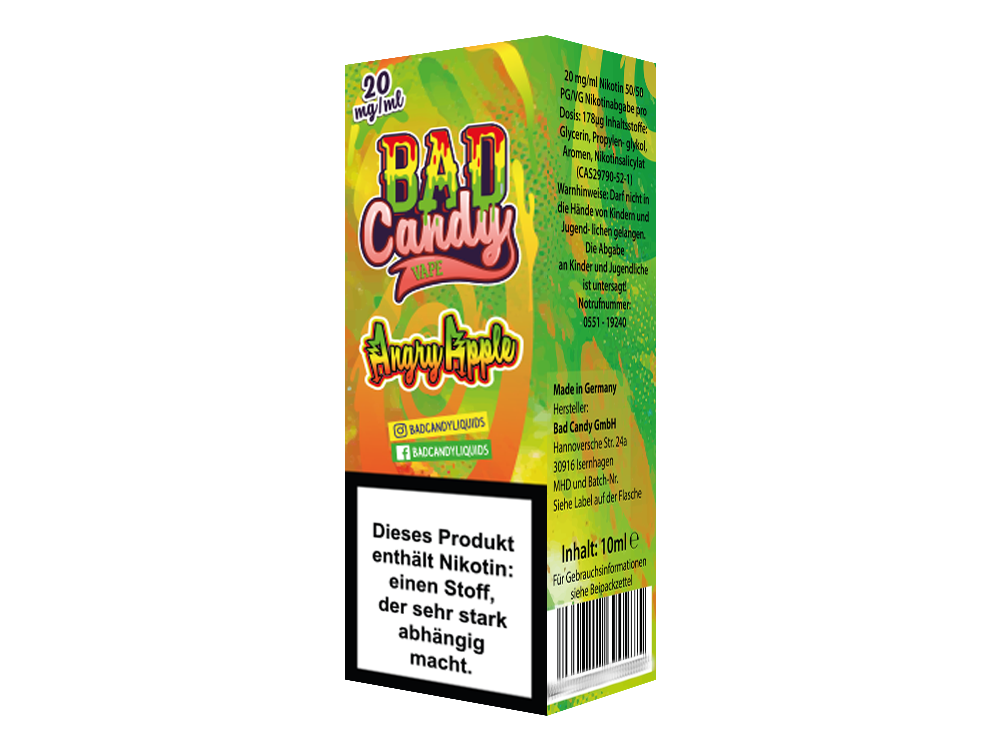 Bad Candy Liquids - Angry Apple - Nikotinsalz Liquid