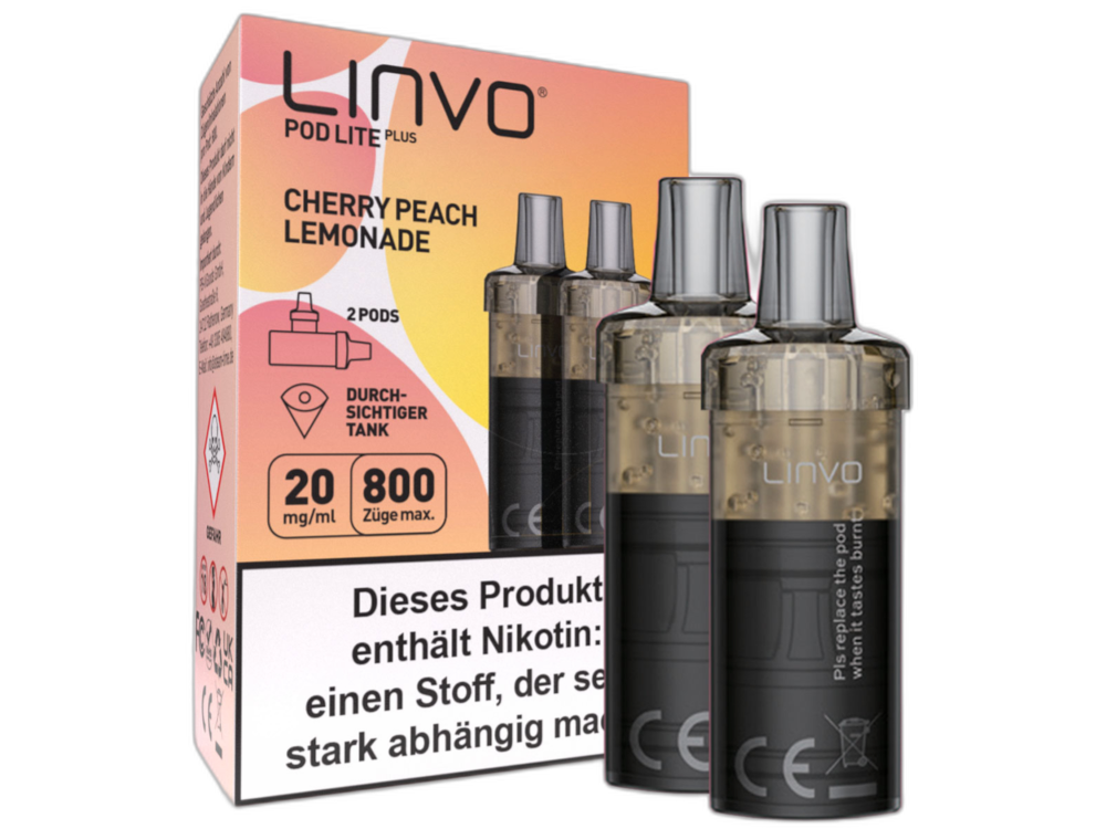 Linvo - Pod Lite Plus Cartridge 20 mg/ml (2 Stück pro Packung) - Apple Peach