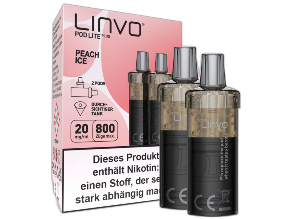 Linvo - Pod Lite Plus Cartridge 20 mg/ml (2 Stück pro Packung) - Apple Peach