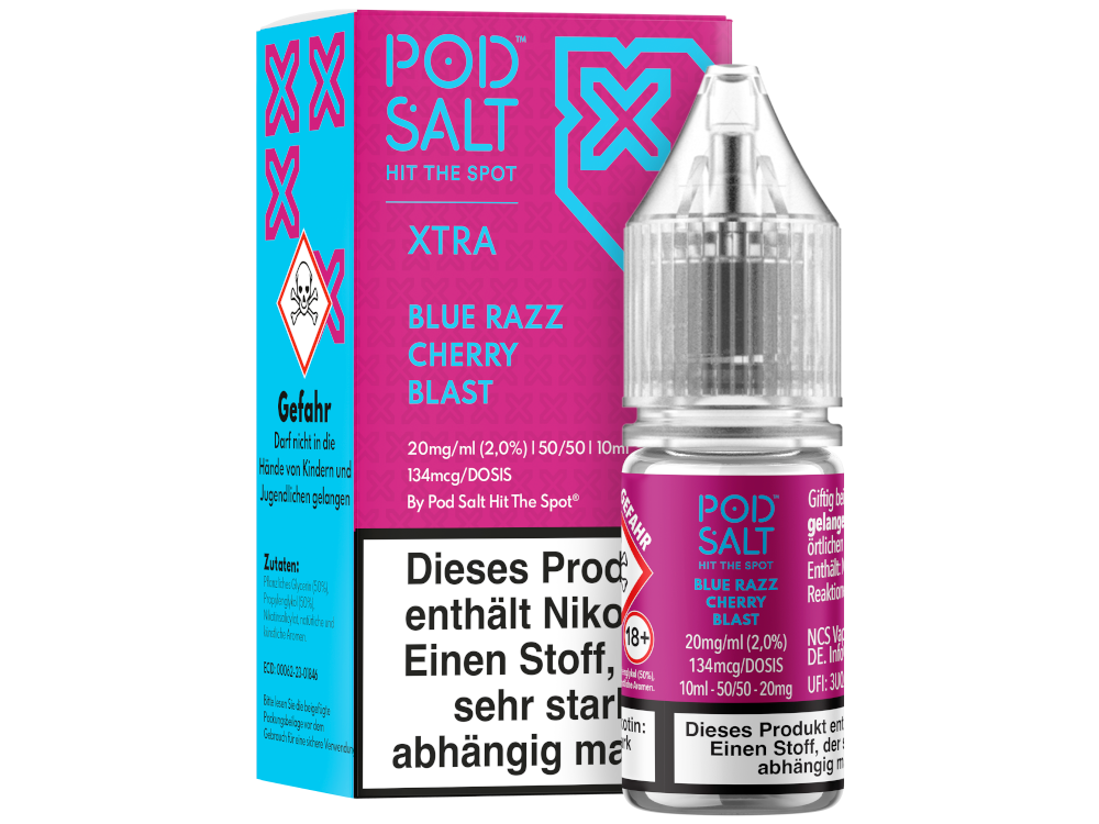 Pod Salt X - Nikotinsalz Liquid  - Blue Razz Cherry Blast