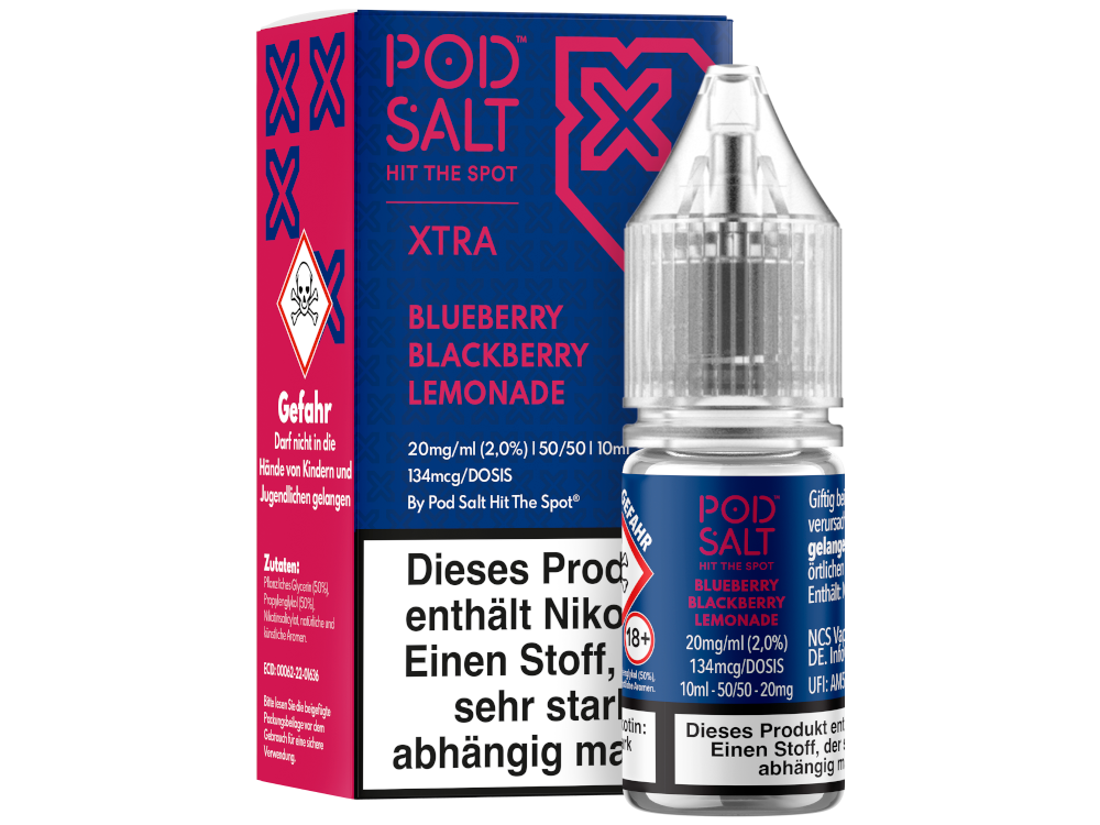 Pod Salt X - Nikotinsalz Liquid  - Blueberry Blackberry Lemonade
