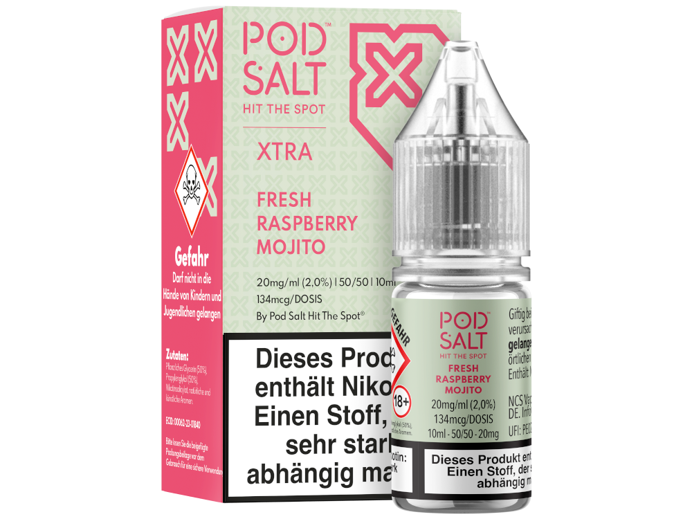 Pod Salt X - Nikotinsalz Liquid  - Fresh Raspberry Mojito