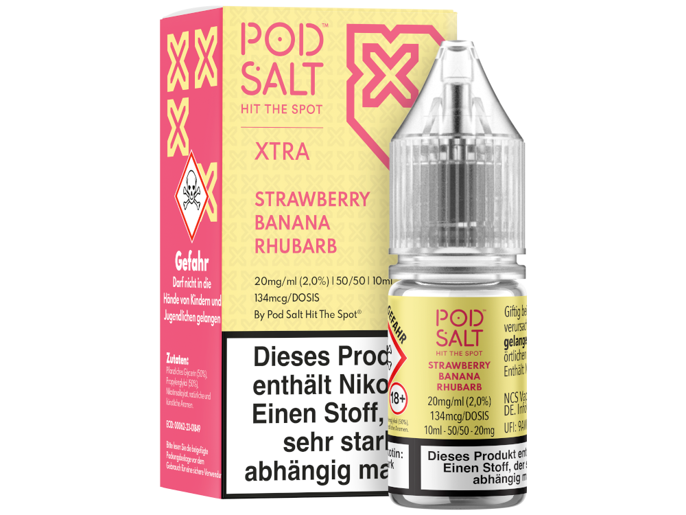 Pod Salt X - Nikotinsalz Liquid  - Strawberry Banana Rhubarb