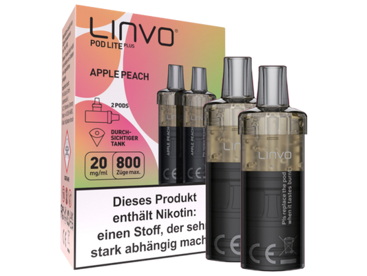 Linvo - Pod Lite Plus Cartridge 20 mg/ml (2 Stück pro Packung) - Apple Peach