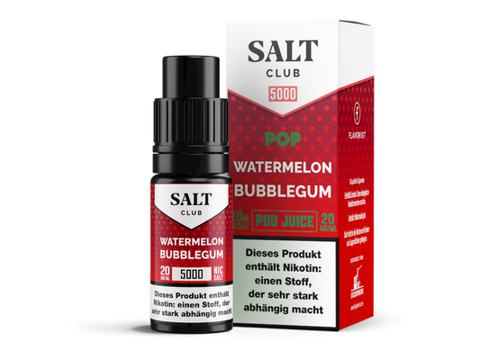 Salt Club - 5000 - Nikotinsalz Liquid 20 mg/ml - Watermelon Bubblegum