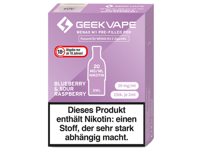 GeekVape - Wenax M1 Pod (2 Stück pro Packung) - Blueberry Ice