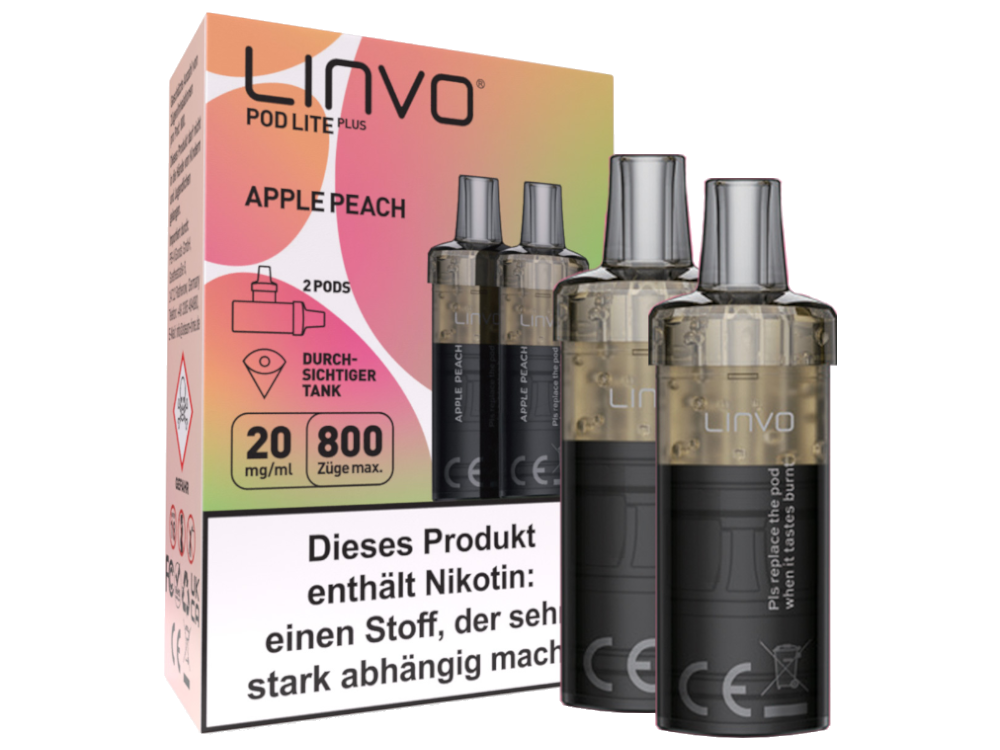 Linvo - Pod Lite Plus Cartridge 20 mg/ml (2 Stück pro Packung) - Apple Peach