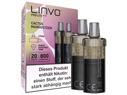Linvo - Pod Lite Plus Cartridge 20 mg/ml (2 Stück pro Packung) - Apple Peach
