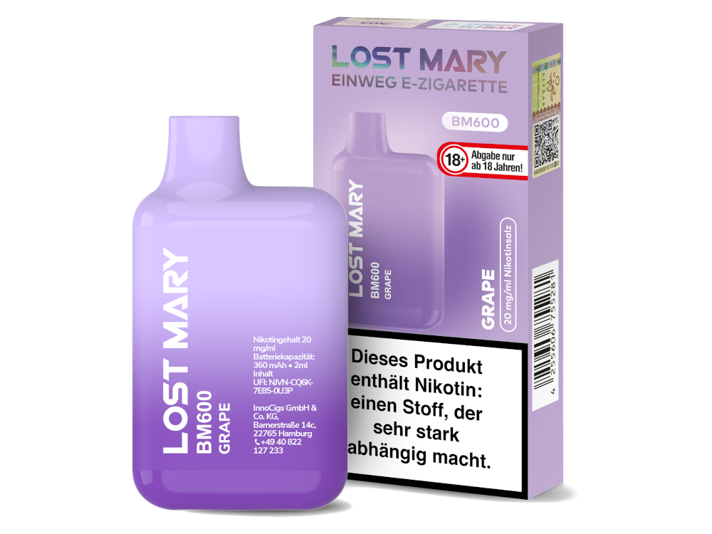 Lost Mary - BM600 Einweg E-Zigarette - 20mg/ml - Blueberry