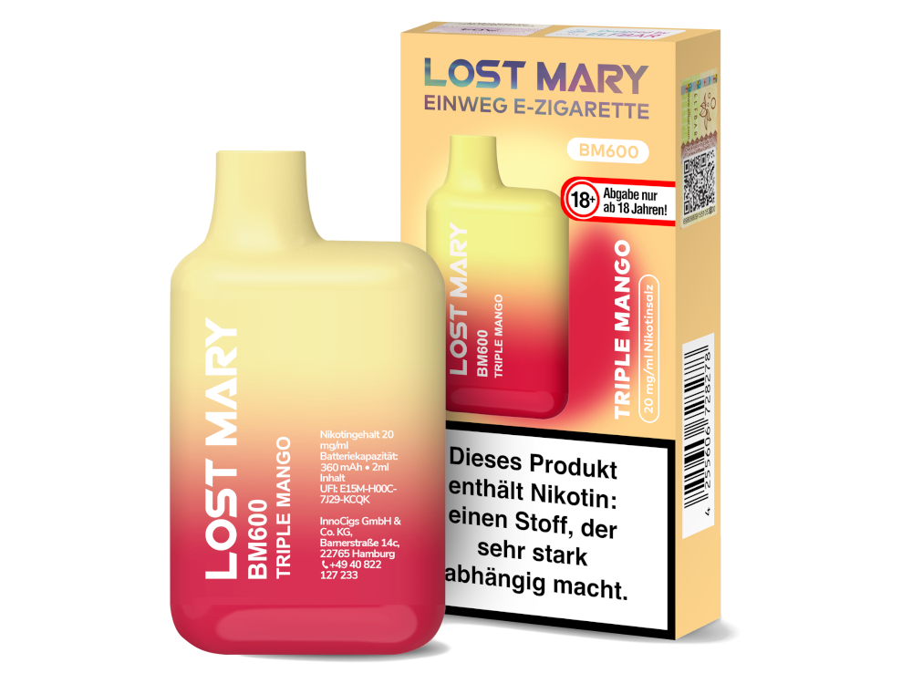 Lost Mary - BM600 Einweg E-Zigarette - 20mg/ml - Blueberry