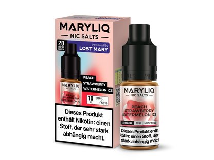 MARYLIQ - Nikotinsalz Liquid - Peach Strawberry Watermelon Ice