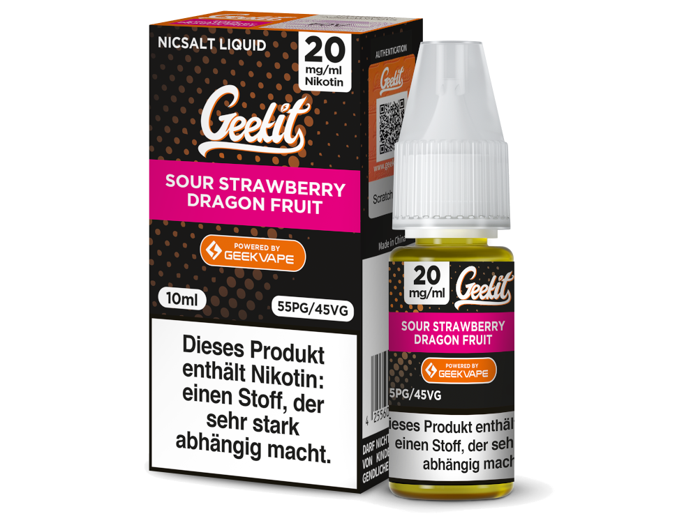 GeekVape - Geekit - Nikotinsalz Liquid - Sour Strawberry Dragon Fruit