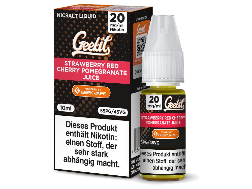 GeekVape - Geekit - Nikotinsalz Liquid - Strawberry Red Cherry Pomegranate Juice