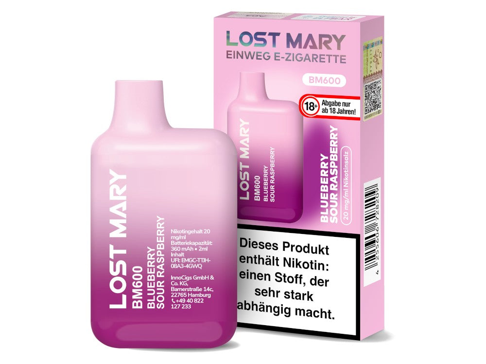 Lost Mary - BM600 Einweg E-Zigarette - 20mg/ml - Blueberry
