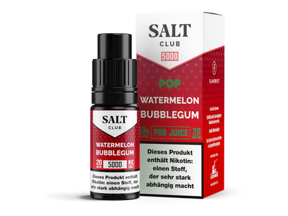 Salt Club - 5000 - Nikotinsalz Liquid 20 mg/ml - Watermelon Bubblegum